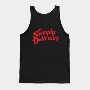 Simply Delicious – Retro Food Lettering Logo Design Tank Top